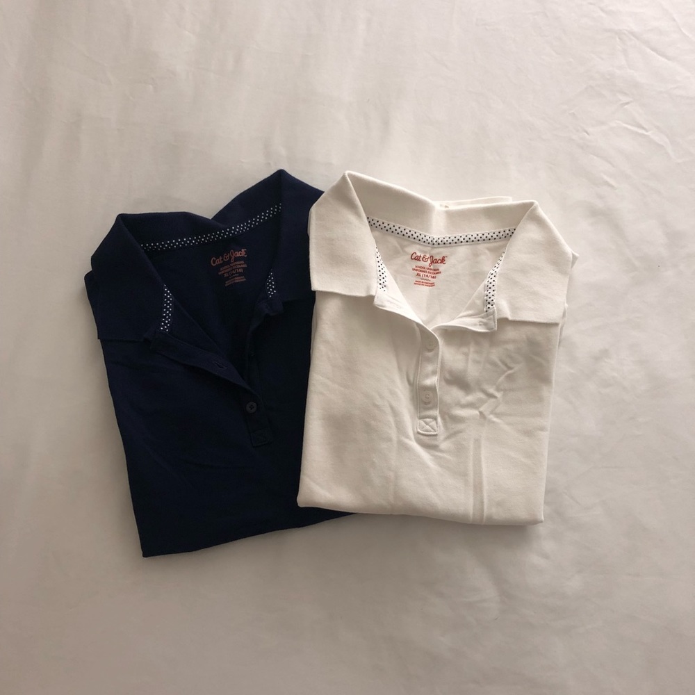 2 NWOT Cat & Jack Polo Uniform Tops